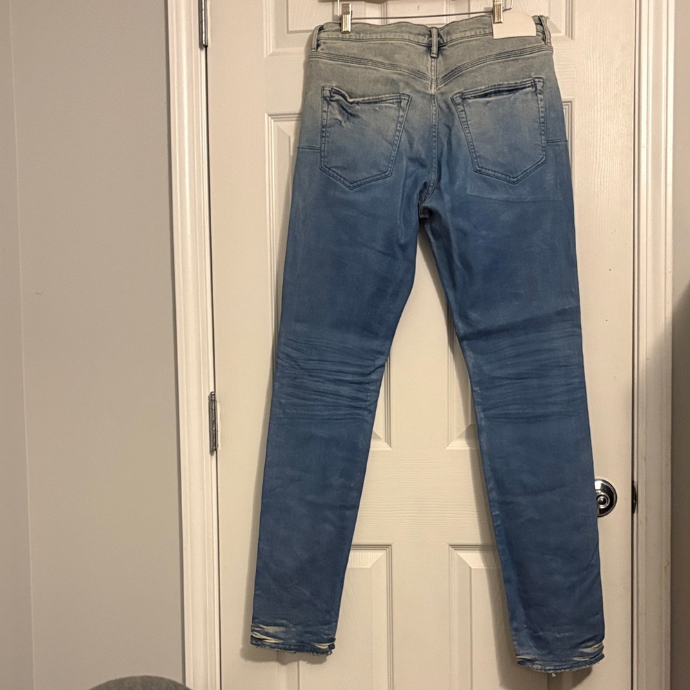Stylish Faded Blue Skinny Jeans for Men - Picture 2 of 8
